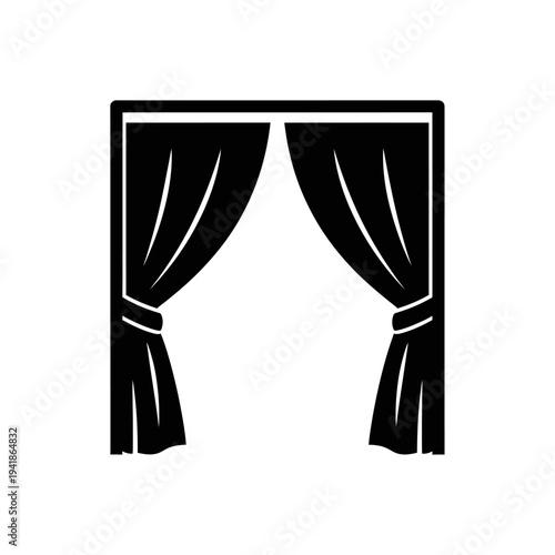 Elegant theater curtains for stage performance.