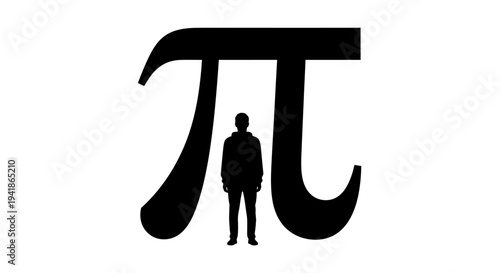 Vector illustration of man standing in pi symbol