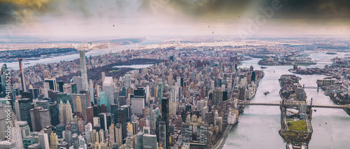 Wallpaper Mural Aerial view of Manhattan buildings and Roosevelt Island on the East River from helicopter Torontodigital.ca