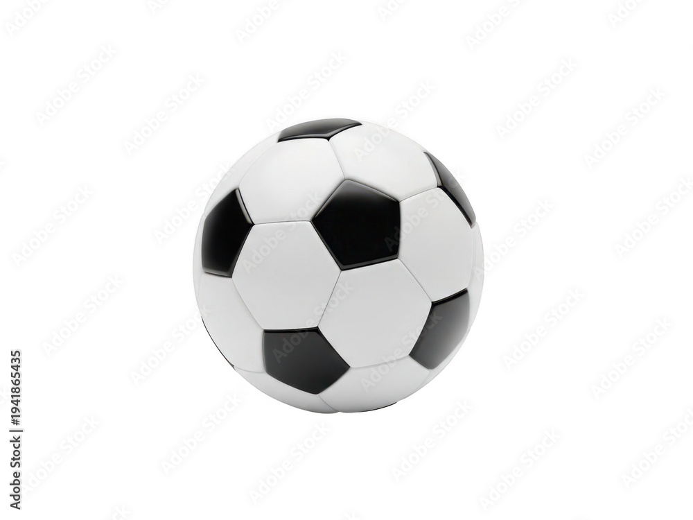 Fototapeta premium Classic black and white soccer ball isolated on transparent background