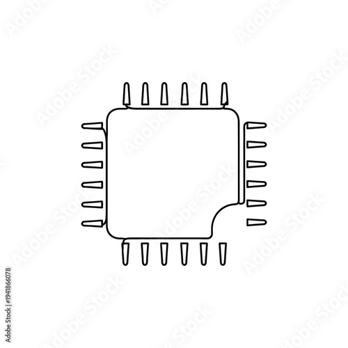 Integrated Circuit Outline - A Technical Illustration.
