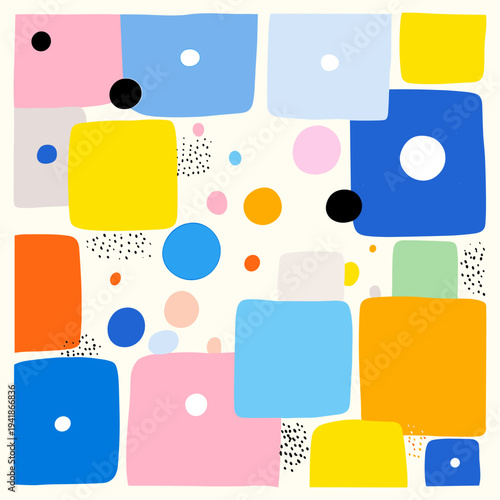 Asymmetric Geometric Grid in Muted Tones for Swiss Design Poster