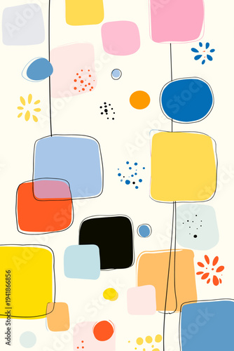 Asymmetric Geometric Grid in Muted Tones for Swiss Design Poster