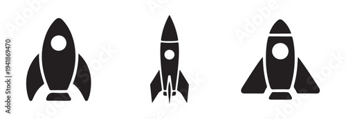 Detailed vector graphic of a tall conical rocket moving upwards symbolizing fast progress or startup success