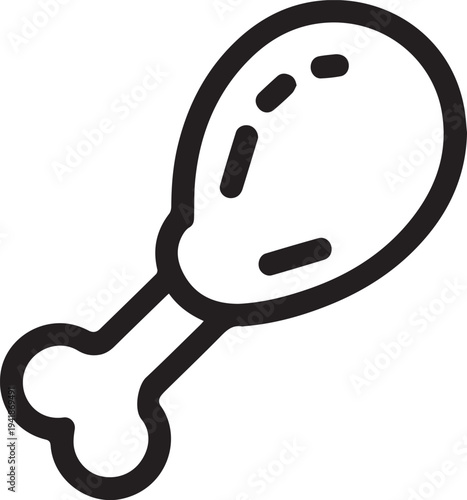 Chicken Roast Icon silhouette