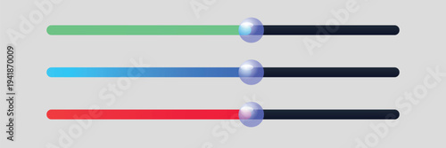 A colorful illustration of three glowing light sabers with different colored blades