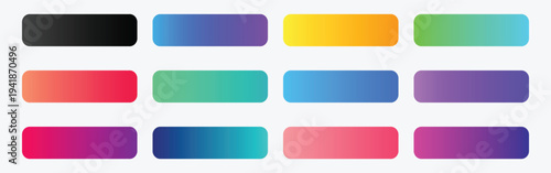 A collection of vibrant colorful gradient rectangles on a clean white background