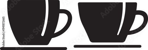 Coffee cup icons for cafe and beverage service