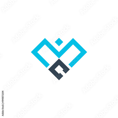 Modern MC typography logo in hexagon shape, perfect for branding, identity, print, and digital design.