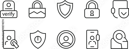 Unique and clean  online security and two factor authentication line icon
