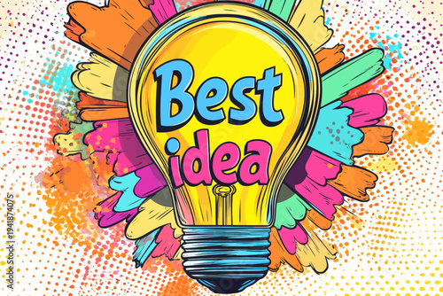 A pop art style message is used to convey the concept that embodies the best idea