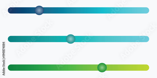 A colorful graphic design featuring three horizontal gradient bars with sliders