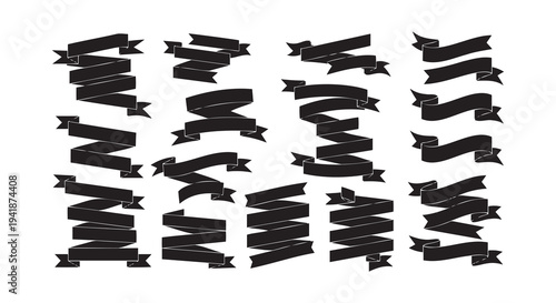 Black sharks swimming vector illustration, flat design graphic art