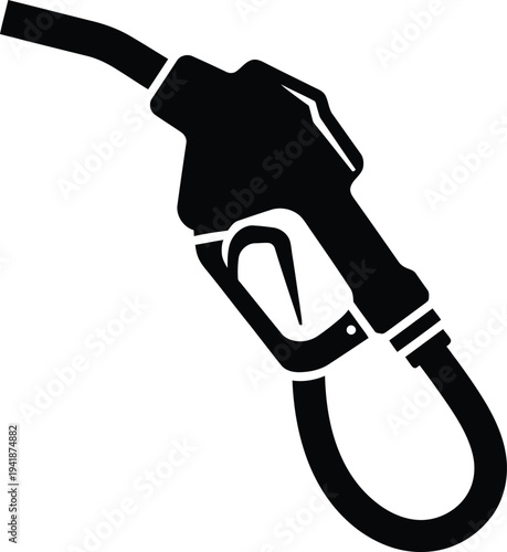 Gas station pump nozzle silhouette icon for automotive fuel service