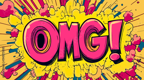 Editable text effect is achievable with this OMG pop art cartoon comic style 3d template