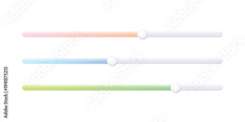 A colorful graphic design of three horizontal progress bars with gradient effects