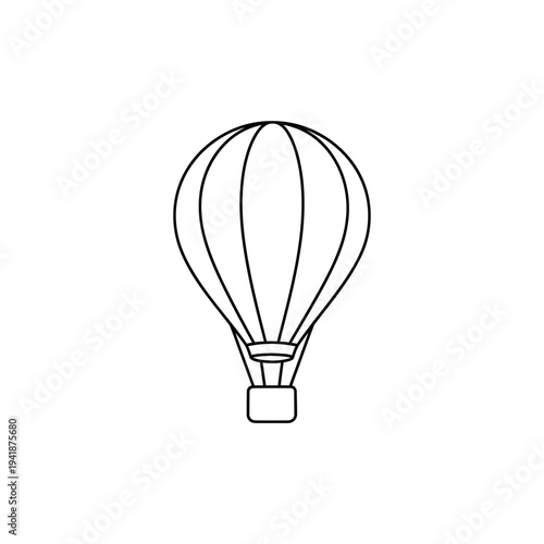Simple line drawing of a hot air balloon.