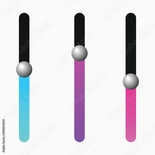 A colorful graphic illustration of three thermometers with vibrant liquid columns and silver balls