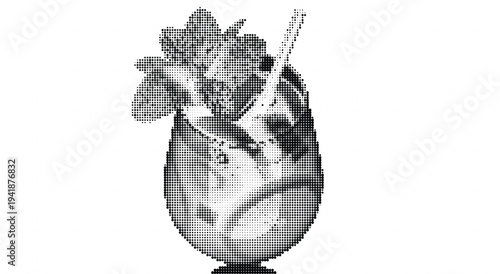 Delicious milkshake with whipped cream straw and chocolate sprinkles in a tall glass