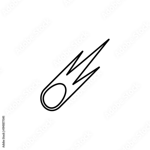 Stylized Comet Illustration with a Fiery Tail.