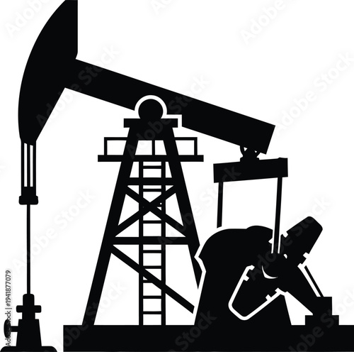 Oil pump jack vector illustration isolated on a white background