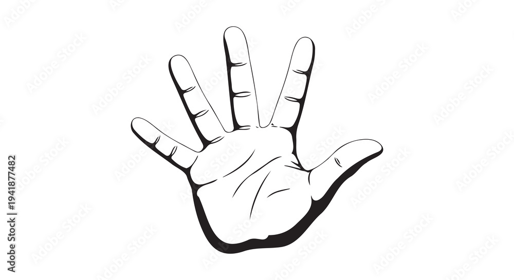 Fototapeta premium Hand giving a gesture vector illustration, flat design graphic