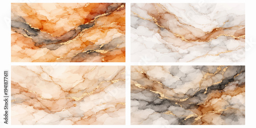 A set of natural stone, rock, and marble textures featuring a rough grunge surface with old brown patterns for a weathered material backdrop