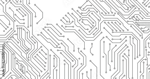 Seamless circuit board. Digital technology electrical scheme printed motherboard computer chip electronic equipment pattern vector texture. 