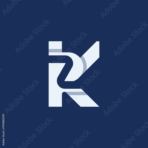 Modern ZK or KZ Monogram Logo for Professional Use
