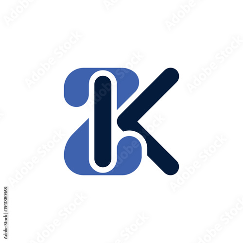 Modern ZK or KZ Monogram Logo for Professional Use
