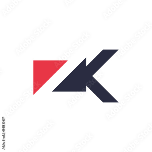 ZK KZ Letter Logo Design with a Minimalist Flair