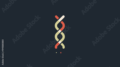 Abstract dna helix illustration against a dark background scientific concept