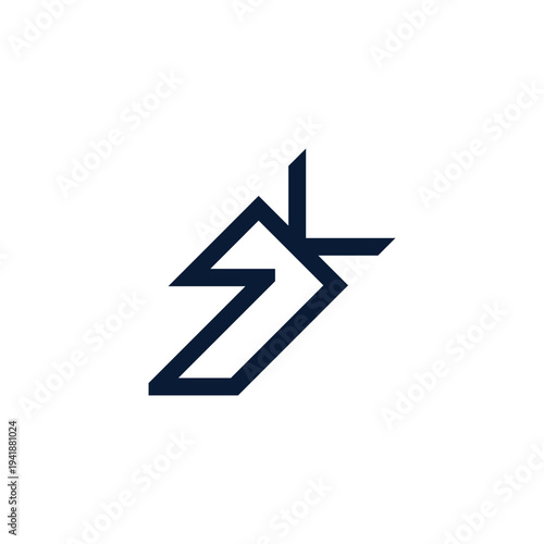 Alphabet Monogram ZK KZ Letter Logo for Branding Solutions