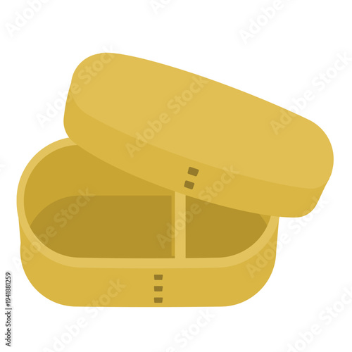 曲げわっぱのお弁当箱のイラスト