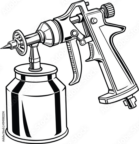 vector illustration of a spray gun