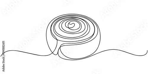 continuous one line drawing Vector line art illustration of spool of thread