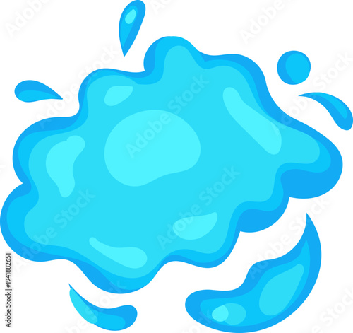 Large Blue Water Splash Shape for Summer Event Graphics