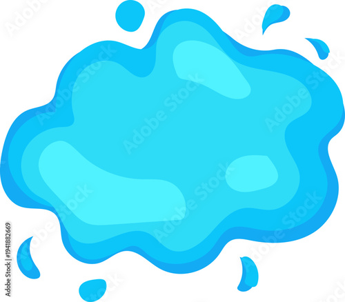 Rounded Water Splash Illustration for Songkran Design Element