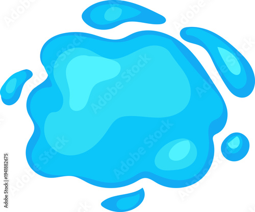 Blue Water Splash Blob Illustration for Summer Festival Design