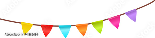 Small Pennant Garland Illustration for Celebration Layouts