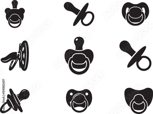 Baby Pacifier Infant Care Symbol Silhouette
