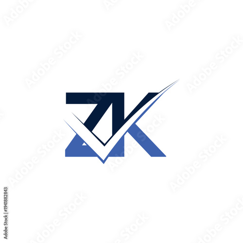 Professional ZK KZ Initial Monogram Letter Logo Design