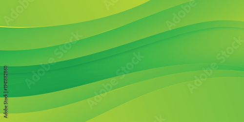 green abstract background with glowing wave. Shiny moving lines design element. Modern green flowing wave lines. Futuristic technology concept. Vector