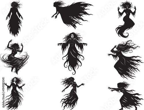 Photos Mythical Banshee Ghost Figure Silhouette