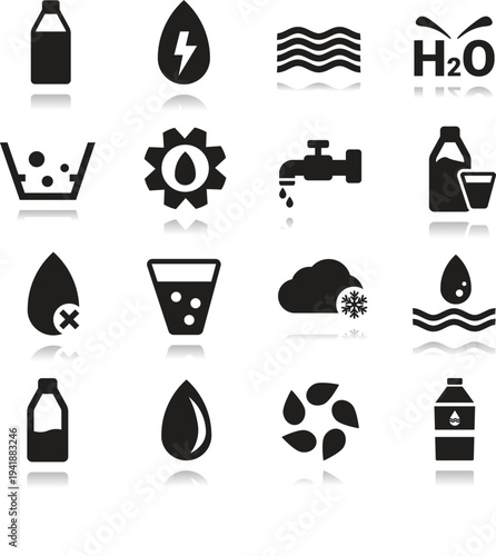 Household Water Usage & Sanitary Icons