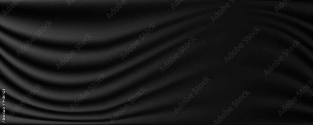 Fototapeta premium Smooth elegant black satin texture abstract background. Luxurious background design,vector Eps10