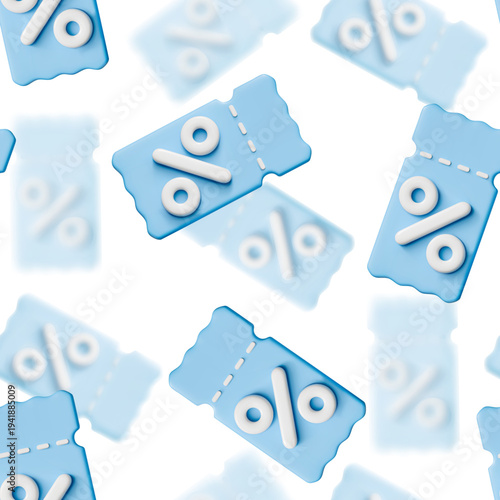 3d sale seamless pattern tag coupon percentage discount