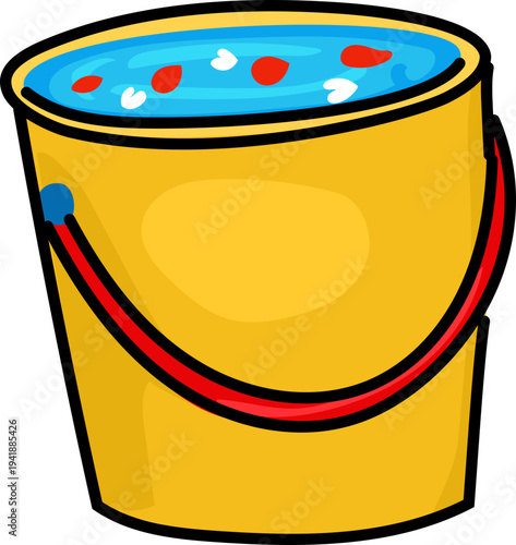 Yellow Water Pail for Utility and Festival Graphics