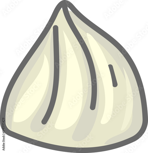 Traditional White Dumpling for Asian Food Graphics