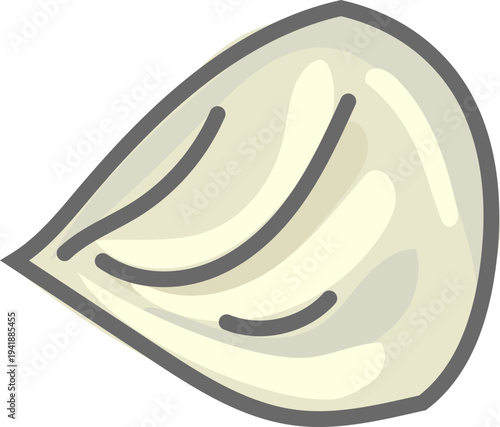Curved Dumpling Illustration for Restaurant Menus